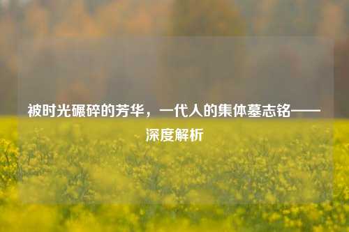 被时光碾碎的芳华,一代人的集体墓志铭——深度解析