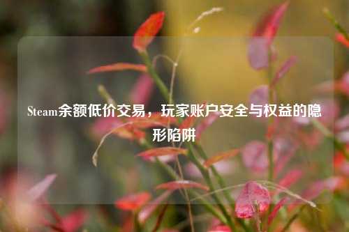 Steam余额低价交易,玩家账户安全与权益的隐形陷阱