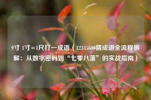 9寸 1寸=1尺打一成语(12345609猜成语全流程拆解:从数字密码到“七零八落”的实战指南)