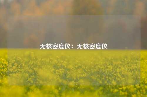 无核密度仪：无核密度仪